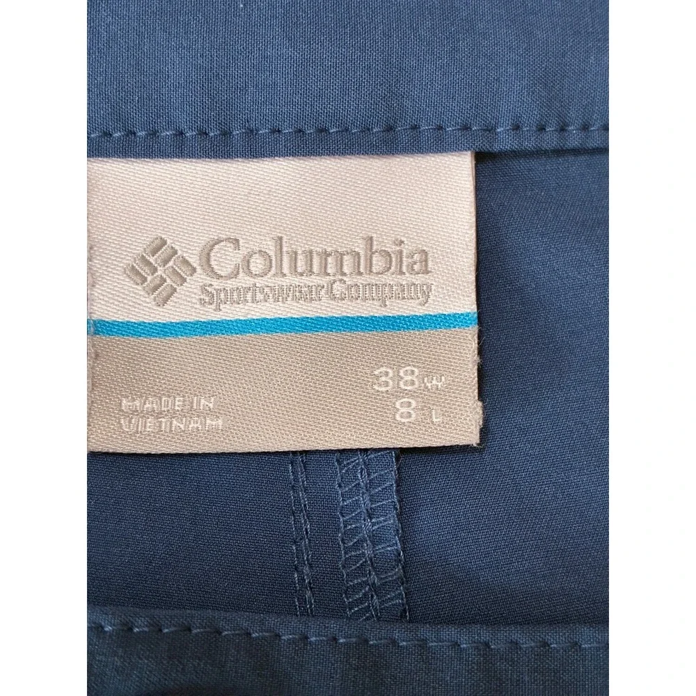 Columbia PFG Terminal Tackle Shorts Mens 38 Blue Fishing Cargo XM0695 8 Inseam